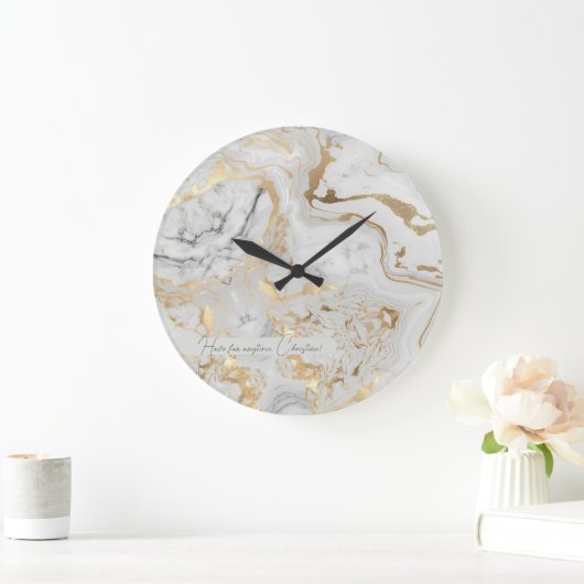 White Grey Sand faux golden Marble texture custom Grote Klok (Huis)