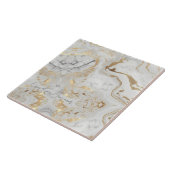 White Grey Sand faux golden Marble texture custom Tegeltje (Zijkant)