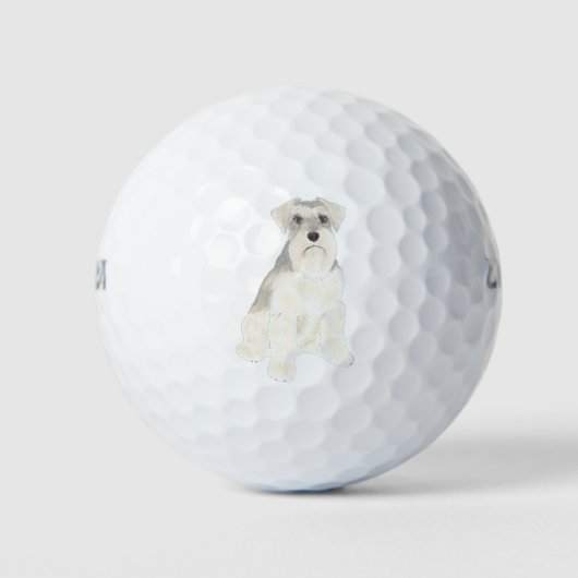 White & Grey Schnauzer Golfballen (Voorkant)