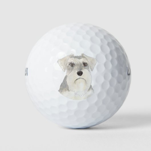 White & Grey Schnauzer Golfballen (Voorkant)