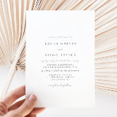 White Grey Script Wedding Kaart