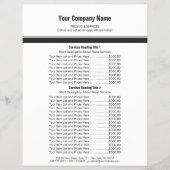 White Grey Simple Border Price List 2 Flyer (Voorkant)