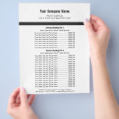 White Grey Simple Border Price List 2 Flyer (Hand)