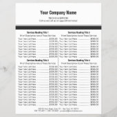 White Grey Simple Border Price List 4 Flyer (Voorkant)