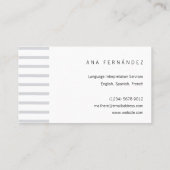 White grey simple elegant minimalist "hello" card visitekaartje (Achterkant)