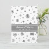 White Grey Snow Winter Rehearsal Dinner Party Kaart (Staand voorkant)