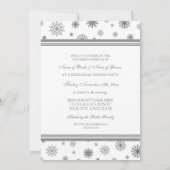 White Grey Snow Winter Rehearsal Dinner Party Kaart (Achterkant)