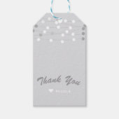 White Grey String Lights Modern Chic Elegant Favor Cadeaulabel (Voorkant)