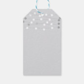 White Grey String Lights Modern Chic Elegant Favor Cadeaulabel (Achterkant)