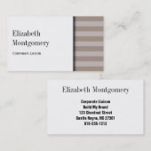 White & Grey Striped Professional Visitekaartje (Voorkant / Achterkant)