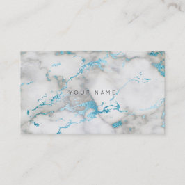 White Grey Turquoise Blue Marble Vip Visitekaartje