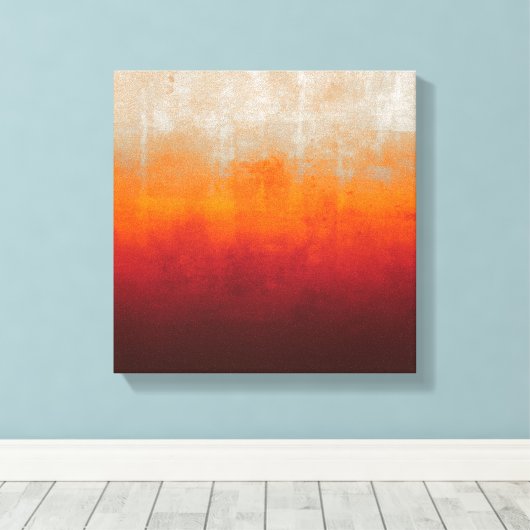 White Grey Yellow Oranje Red Rustig Abstract Canvas Afdruk (Insitu (Houten vloer))
