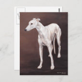 White Greyhound Dog Art Briefkaart (Voorkant / Achterkant)