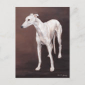 White Greyhound Dog Art Briefkaart (Voorkant)