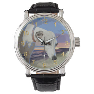 White Greyhound Oil Paint, Mannen polshorloge Horloge