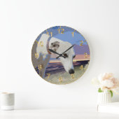 White Greyhound Oil Paint, Wall Clock Grote Klok (Huis)