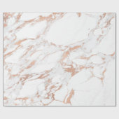 White GreyPink Roos Gold Blush Carrara Marble Lux Cadeaupapier (Vlak)