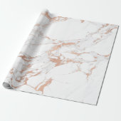 White GreyPink Roos Gold Blush Carrara Marble Lux Cadeaupapier (Uitgerold)