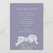 White grijs chrysanthemum trouwprogramma programmakaart (Achterkant)