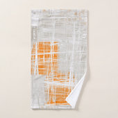 White grijs oranje abstract bad handdoek (Handdoek)