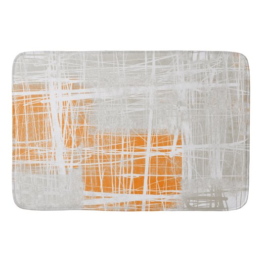 White grijs oranje abstract badmat (Voorkant)