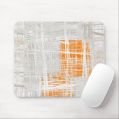 White grijs oranje abstract muismat (Met muis)