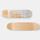 White grijs oranje abstract persoonlijk skateboard (Horizontaal)