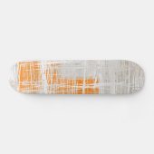 White grijs oranje abstract persoonlijk skateboard (Horizontaal)