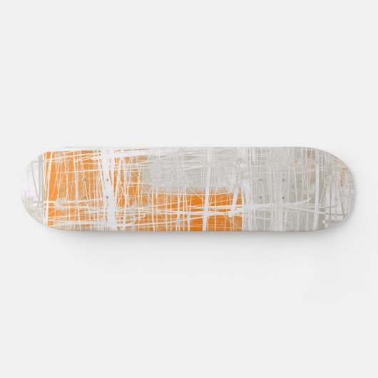 White grijs oranje abstract persoonlijk skateboard (Horizontaal)