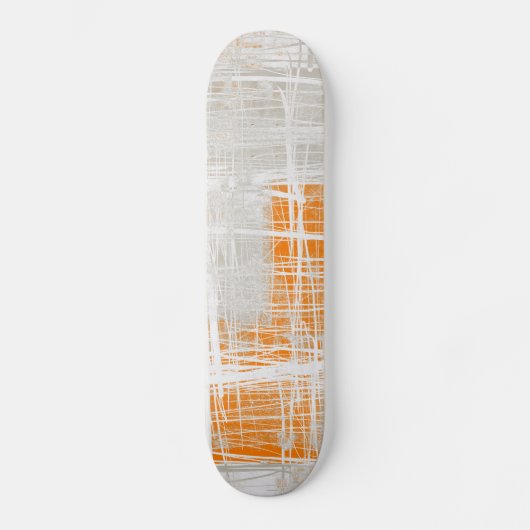 White grijs oranje abstract persoonlijk skateboard (Voorkant)