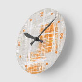 White grijs oranje abstract ronde klok (Hoek)
