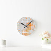 White grijs oranje abstract ronde klok (Huis)