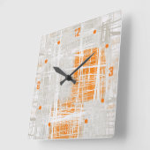 White grijs oranje abstract vierkante klok (Hoek)