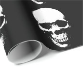 White Grim Reaper Skull Cadeaupapier (Rol Hoek)