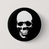 White Grim Reaper Skull Ronde Button 5,7 Cm (Voorkant)