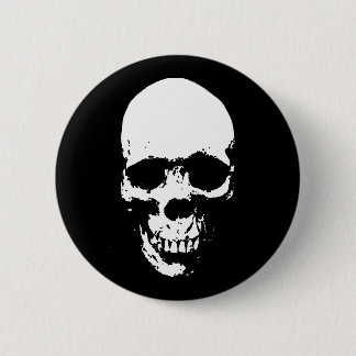 White Grim Reaper Skull Ronde Button 5,7 Cm