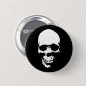 White Grim Reaper Skull Ronde Button 5,7 Cm (Voorkant /achterkant)