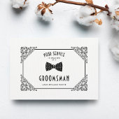White Groomsman  Luxury Flourish Filigree