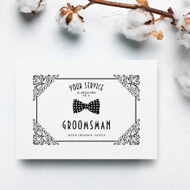 White Groomsman  Luxury Flourish Filigree