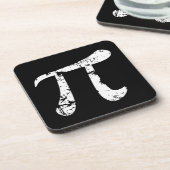 White Grunge Pi Symbol Drankjes Onderzetter (Linkerzijde)