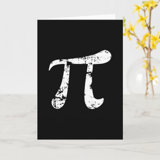 White Grunge Pi Symbol Kaart (Gele Bloem)