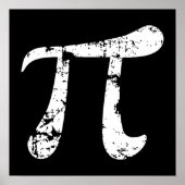 White Grunge Pi Symbol Poster (Voorkant)