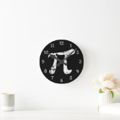 White Grunge Pi Symbol Ronde Klok (Huis)