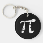 White Grunge Pi Symbol Sleutelhanger (Voorkant)