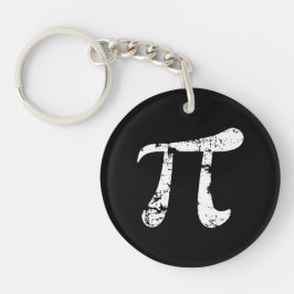 White Grunge Pi Symbol Sleutelhanger
