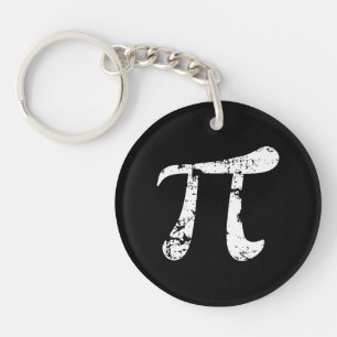 White Grunge Pi Symbol Sleutelhanger