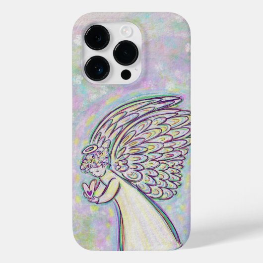 White Guardian Angel Art Custom iPhone Case (Achterkant)
