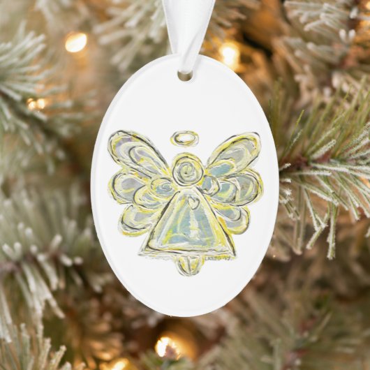 White Guardian Angel Art Holiday Hanger Ornament (Boom)