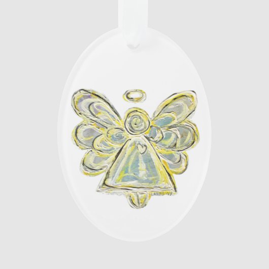 White Guardian Angel Art Holiday Hanger Ornament (voorkant)