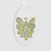 White Guardian Angel Art Holiday Hanger Ornament (voorkant)